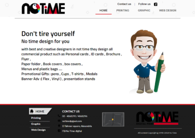 No Time Digital Print Web Site Graphic Design Page