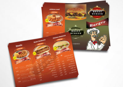 Hosny Burger Restaurant Menu