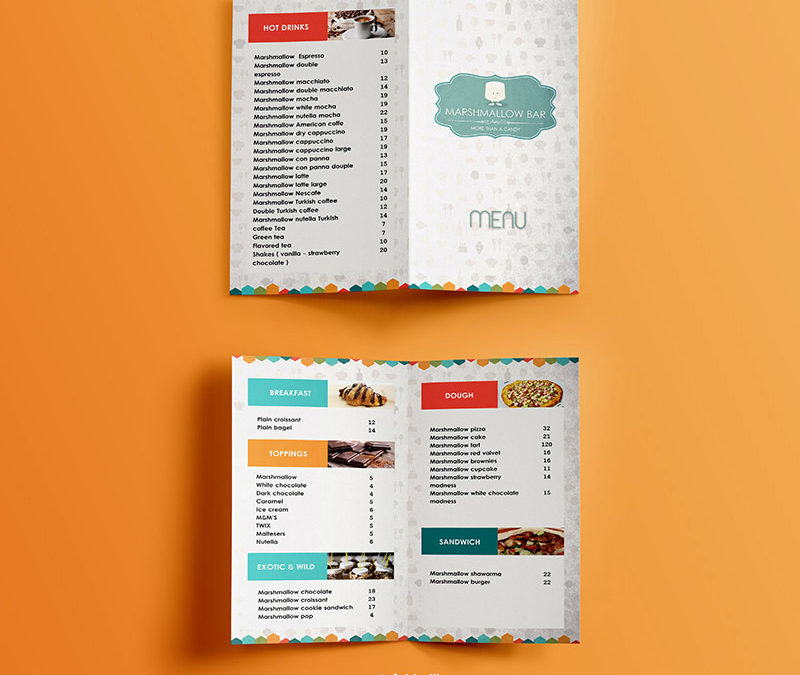 Marshmallow Bar Menu Design